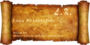 Locz Krisztofer névjegykártya